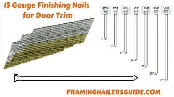 What size nails for door trim?