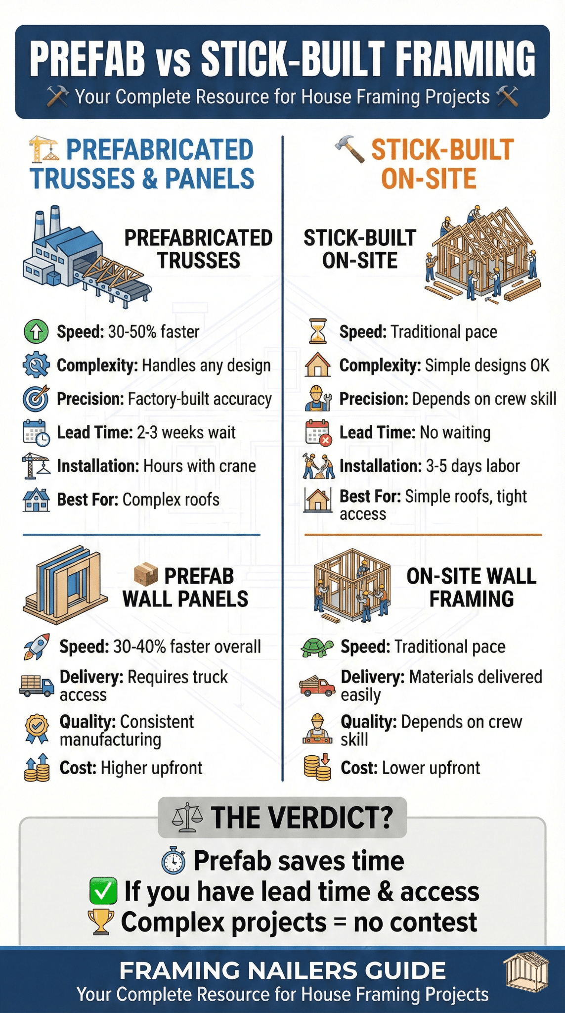 Prefab vs Stick-Built Framing