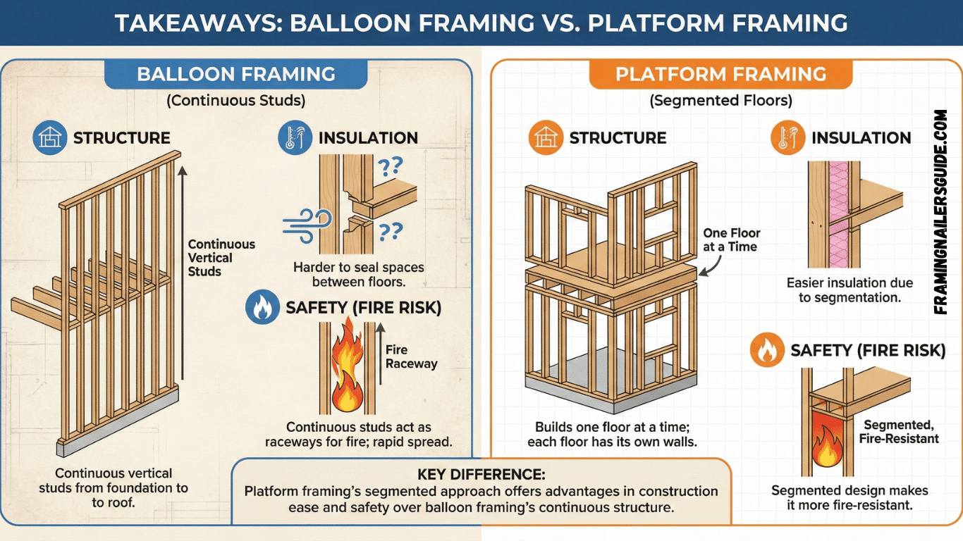 Takeaways Balloon Framing vs Platform Framing