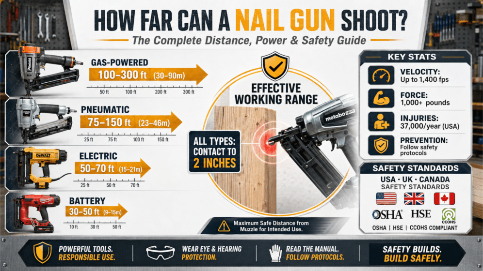 How Far Can A Nail Gun Shoot
