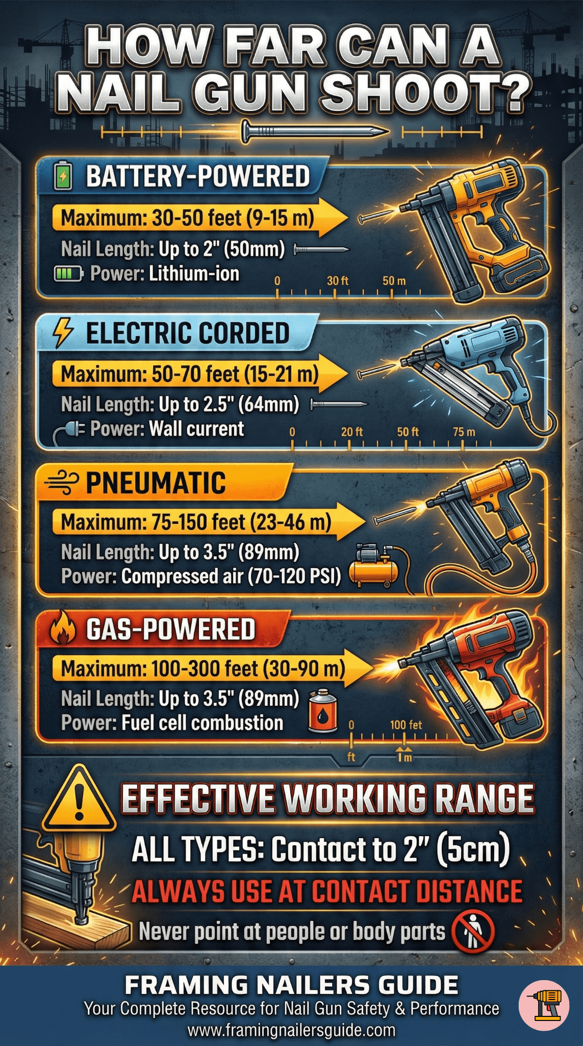 How Far Can Different Nail Guns Shoot